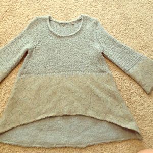 Blue sweater with lace